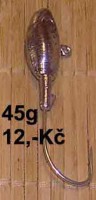 jigová hlavička tvaru tresčí hlava 45g nebarvená