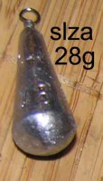 olověná zátěž tvaru slza 28g nebarvená