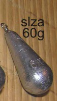 olověná zátěž tvaru slza 60g nebarvená